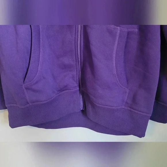 Minnesota Vikings Men's Antigua Purple Logo Full Zip Up Hoodie Sweatshirt - Picture 6 of 8